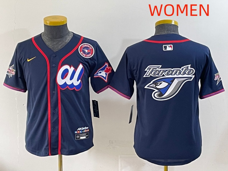 women 2025 Toronto Blue Jays blank dark blue 2025 MLB All Star Nike Jersey style 3